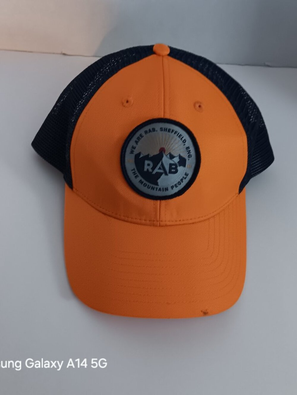RAB Sheffield England Hat One Size Orange Navy Recycled Polyester Mesh Snapback